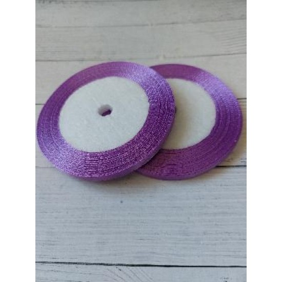 Лента атласная однотонная 0,6 см*25 ярдов цв. фиолетовый, цена за катушку